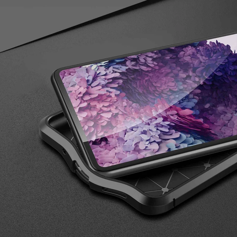 Cadorabo Hülle kompatibel mit Samsung Galaxy S20 FE Schutzhülle aus TPU Silikon mit edler Kunstleder-Applikation