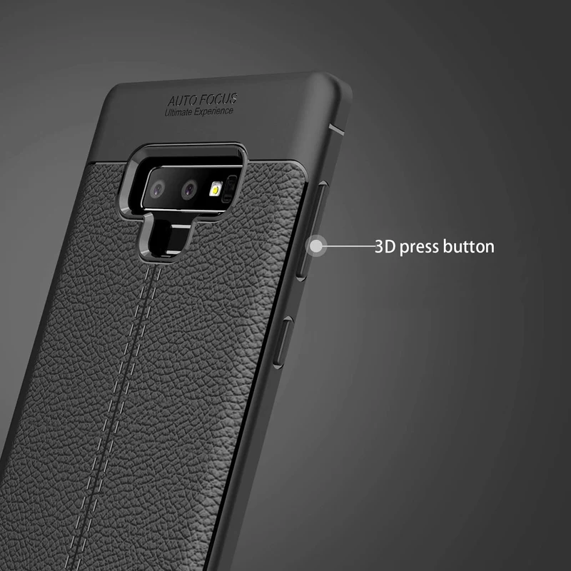 Cadorabo Hülle kompatibel mit Samsung Galaxy NOTE 9 Schutzhülle aus TPU Silikon mit edler Kunstleder-Applikation