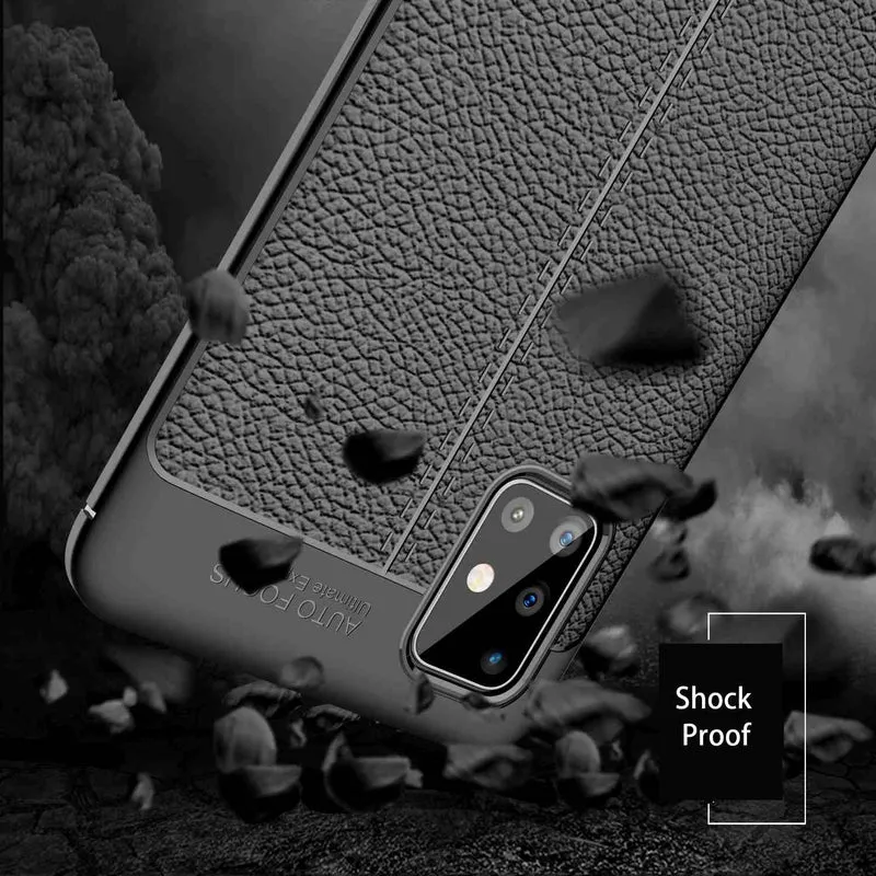 Cadorabo Hülle kompatibel mit Samsung Galaxy A51 4G / M40s Schutzhülle aus TPU Silikon mit edler Kunstleder-Applikation