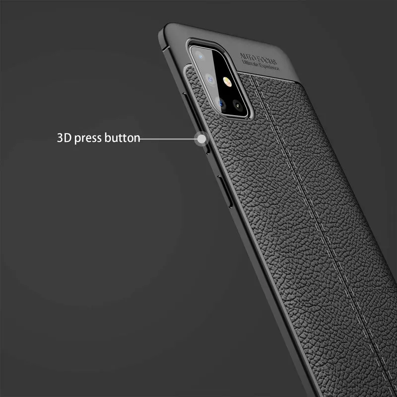 Cadorabo Hülle kompatibel mit Samsung Galaxy A51 4G / M40s Schutzhülle aus TPU Silikon mit edler Kunstleder-Applikation