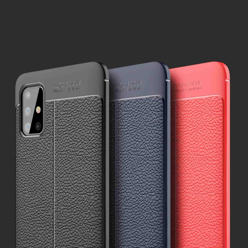 Cadorabo Hülle kompatibel mit Samsung Galaxy A51 4G / M40s Schutzhülle aus TPU Silikon mit edler Kunstleder-Applikation