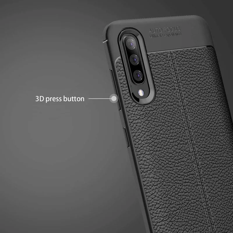 Cadorabo Hülle kompatibel mit Samsung Galaxy A50 4G / A50s / A30s Schutzhülle aus TPU Silikon mit edler Kunstleder-Applikation