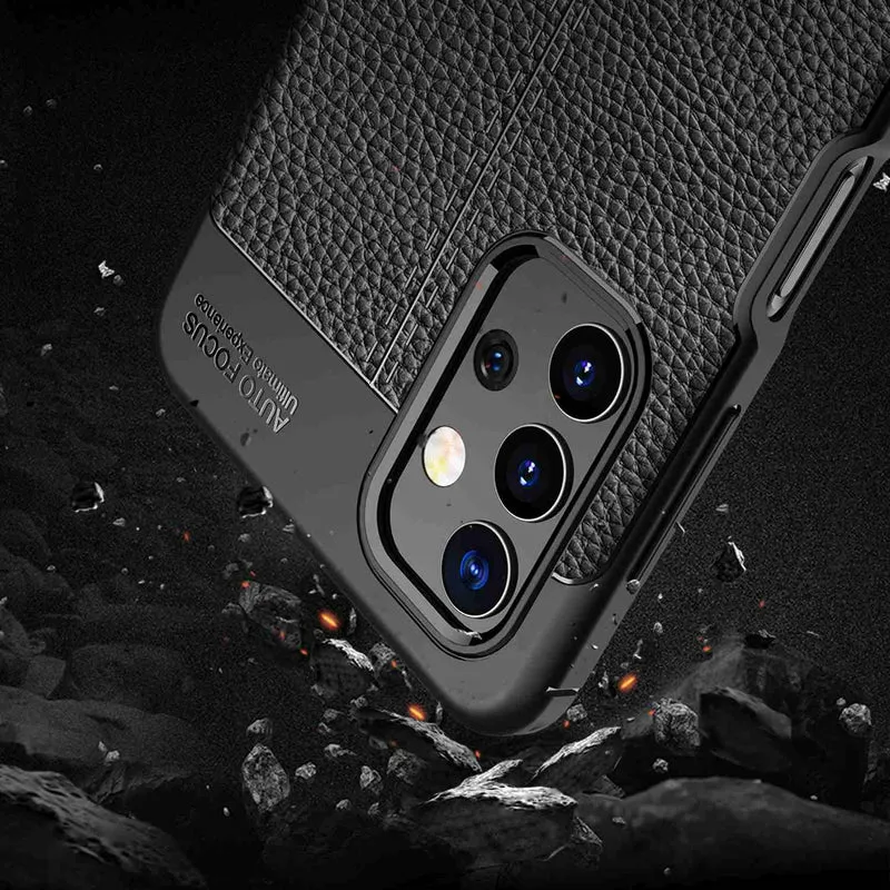 Cadorabo Hülle kompatibel mit Samsung Galaxy A32 5G Schutzhülle aus TPU Silikon mit edler Kunstleder-Applikation