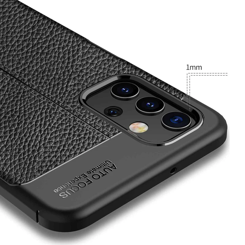 Cadorabo Hülle kompatibel mit Samsung Galaxy A32 5G Schutzhülle aus TPU Silikon mit edler Kunstleder-Applikation
