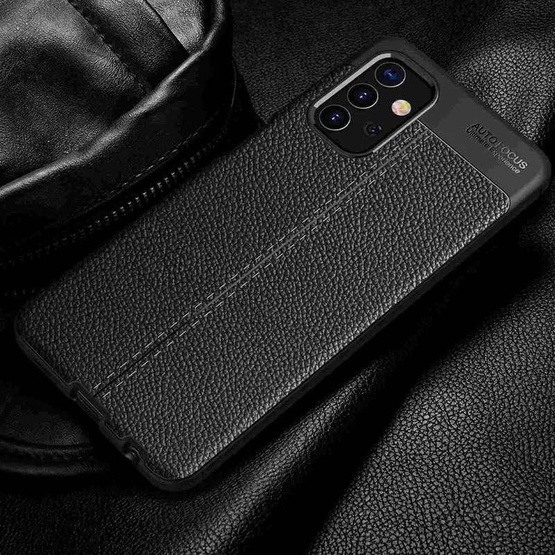 Cadorabo Hülle kompatibel mit Samsung Galaxy A32 5G Schutzhülle aus TPU Silikon mit edler Kunstleder-Applikation