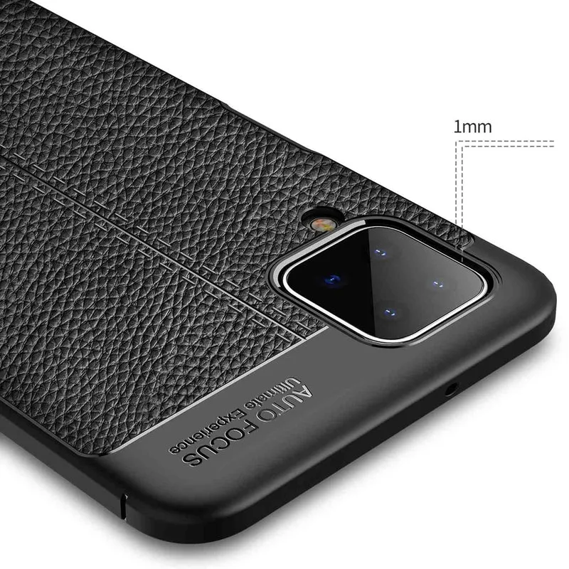 Cadorabo Hülle kompatibel mit Samsung Galaxy A12 / M12 Schutzhülle aus TPU Silikon mit edler Kunstleder-Applikation