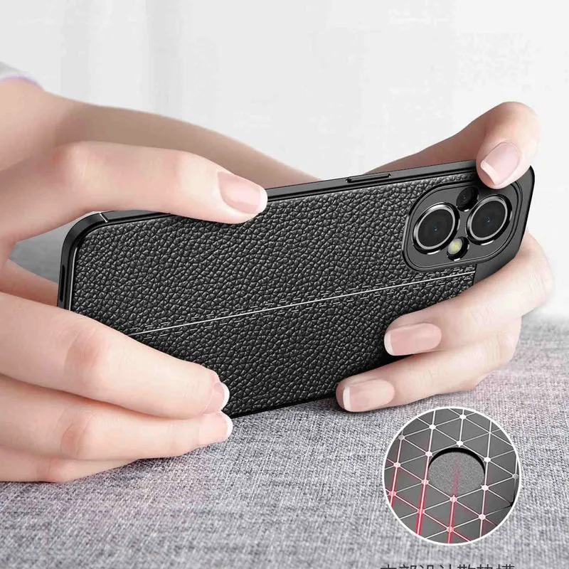 Cadorabo Hülle kompatibel mit OnePlus Nord N200 Schutzhülle aus TPU Silikon mit edler Kunstleder-Applikation
