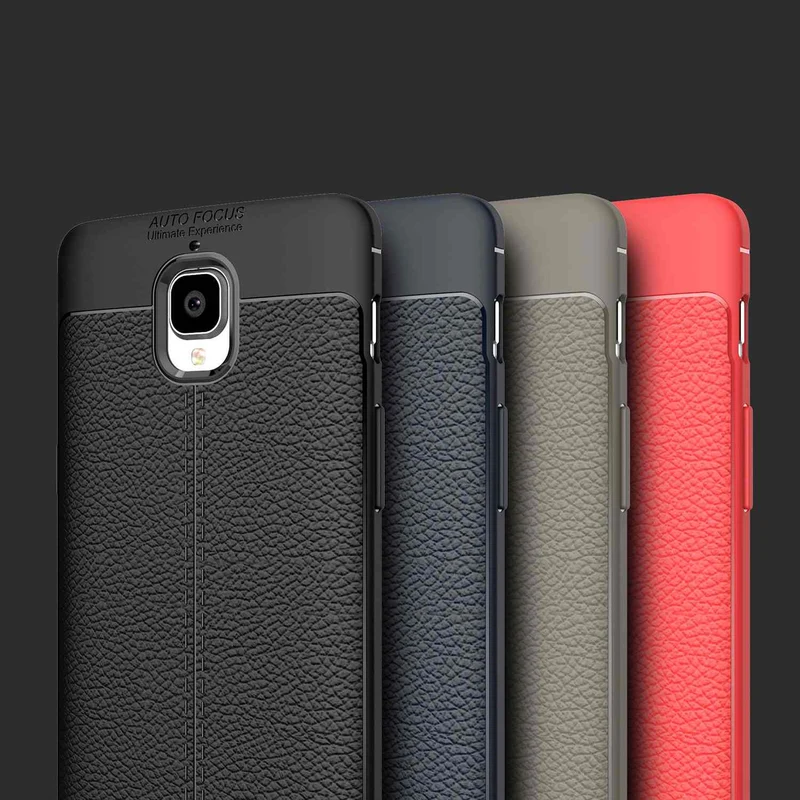 Cadorabo Hülle kompatibel mit OnePlus 3 / 3T Schutzhülle aus TPU Silikon mit edler Kunstleder-Applikation