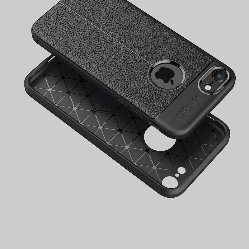 Cadorabo Hülle kompatibel mit Apple iPhone 7 / 7S / 8 / SE 2020 Schutzhülle aus TPU Silikon mit edler Kunstleder-Applikation
