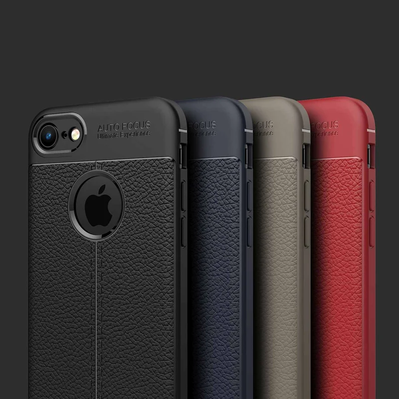 Cadorabo Hülle kompatibel mit Apple iPhone 7 / 7S / 8 / SE 2020 Schutzhülle aus TPU Silikon mit edler Kunstleder-Applikation