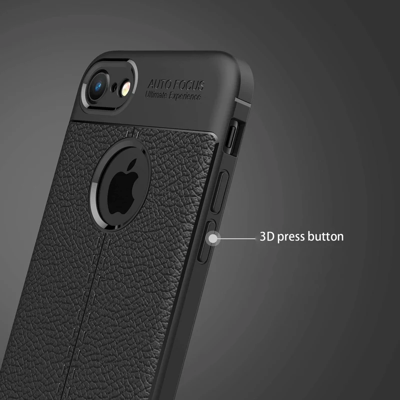 Cadorabo Hülle kompatibel mit Apple iPhone 7 / 7S / 8 / SE 2020 Schutzhülle aus TPU Silikon mit edler Kunstleder-Applikation