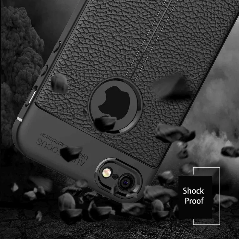 Cadorabo Hülle kompatibel mit Apple iPhone 5 / 5S / SE 2016 Schutzhülle aus TPU Silikon mit edler Kunstleder-Applikation