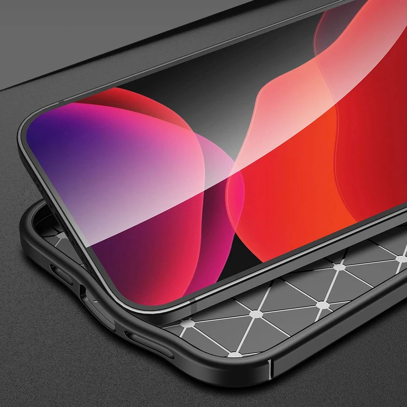 Cadorabo Hülle kompatibel mit Apple iPhone 13 PRO MAX Schutzhülle aus TPU Silikon mit edler Kunstleder-Applikation