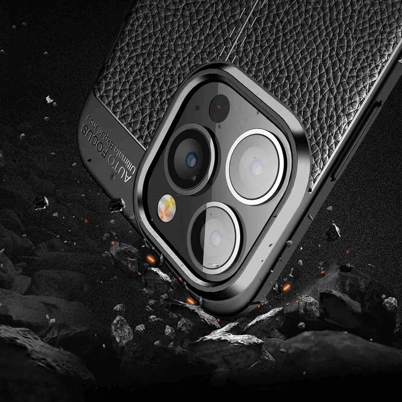 Cadorabo Hülle kompatibel mit Apple iPhone 13 PRO Schutzhülle aus TPU Silikon mit edler Kunstleder-Applikation