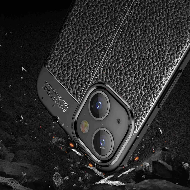 Cadorabo Hülle kompatibel mit Apple iPhone 13 MINI Schutzhülle aus TPU Silikon mit edler Kunstleder-Applikation