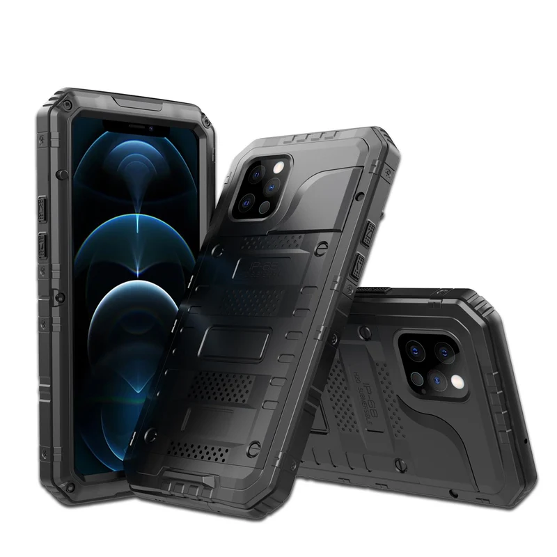 Cadorabo Hülle kompatibel mit Apple iPhone 12 PRO Robuster 360° Rundumschutz mit Displayschutz - Stoßfeste Outdoor Heavy Duty Schutzhülle