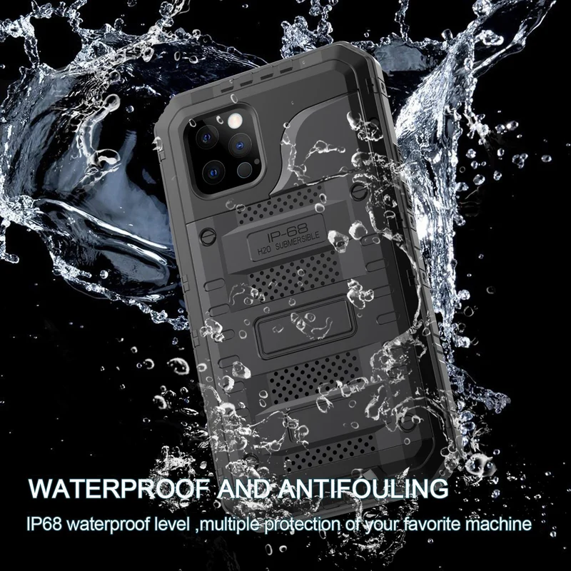 Cadorabo Hülle kompatibel mit Apple iPhone 12 PRO Robuster 360° Rundumschutz mit Displayschutz - Stoßfeste Outdoor Heavy Duty Schutzhülle