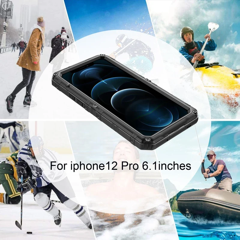 Cadorabo Hülle kompatibel mit Apple iPhone 12 PRO Robuster 360° Rundumschutz mit Displayschutz - Stoßfeste Outdoor Heavy Duty Schutzhülle