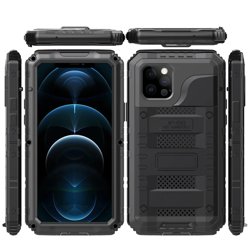 Cadorabo Hülle kompatibel mit Apple iPhone 12 PRO Robuster 360° Rundumschutz mit Displayschutz - Stoßfeste Outdoor Heavy Duty Schutzhülle