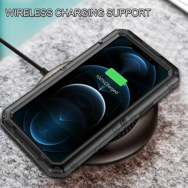Cadorabo Hülle kompatibel mit Apple iPhone 12 Robuster 360° Rundumschutz mit Displayschutz - Stoßfeste Outdoor Heavy Duty Schutzhülle