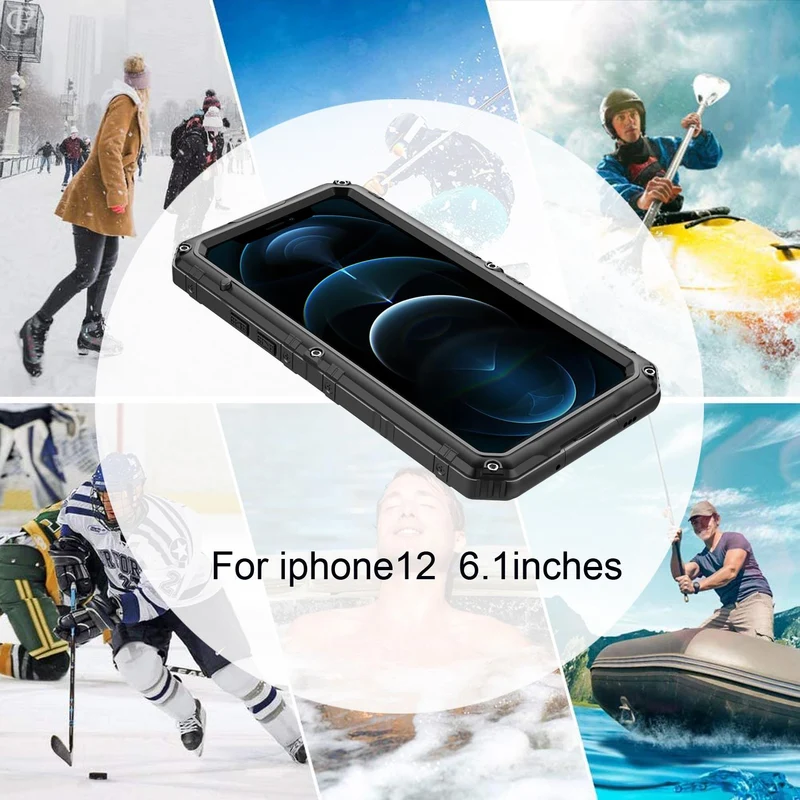 Cadorabo Hülle kompatibel mit Apple iPhone 12 Robuster 360° Rundumschutz mit Displayschutz - Stoßfeste Outdoor Heavy Duty Schutzhülle