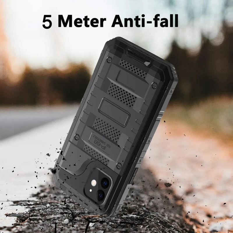 Cadorabo Hülle kompatibel mit Apple iPhone 12 Robuster 360° Rundumschutz mit Displayschutz - Stoßfeste Outdoor Heavy Duty Schutzhülle