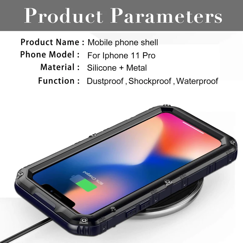 Cadorabo Hülle kompatibel mit Apple iPhone 11 PRO Robuster 360° Rundumschutz mit Displayschutz - Stoßfeste Outdoor Heavy Duty Schutzhülle