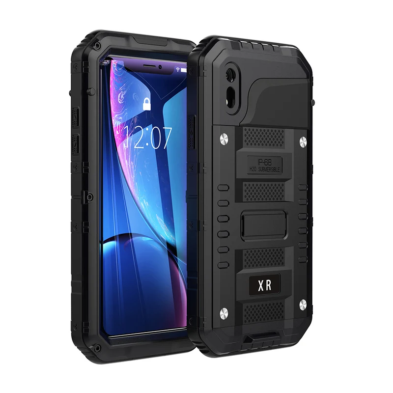 Cadorabo Hülle kompatibel mit Apple iPhone XR Robuster 360° Rundumschutz mit Displayschutz - Stoßfeste Outdoor Heavy Duty Schutzhülle