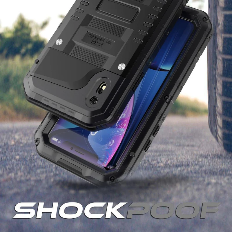Cadorabo Hülle kompatibel mit Apple iPhone XR Robuster 360° Rundumschutz mit Displayschutz - Stoßfeste Outdoor Heavy Duty Schutzhülle