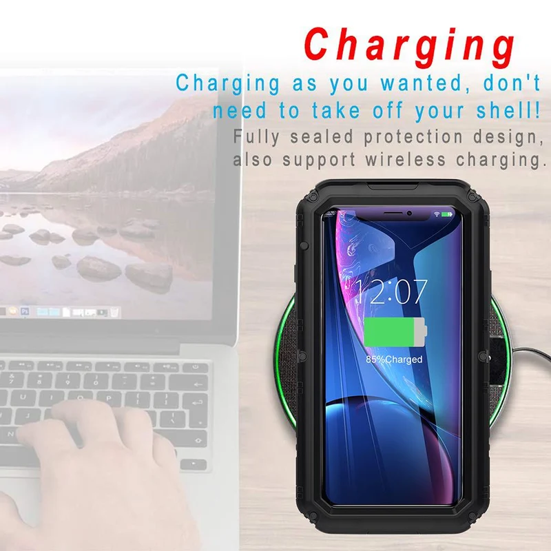 Cadorabo Hülle kompatibel mit Apple iPhone XR Robuster 360° Rundumschutz mit Displayschutz - Stoßfeste Outdoor Heavy Duty Schutzhülle