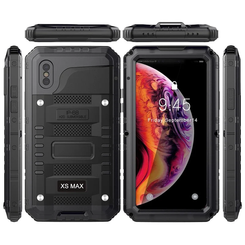 Cadorabo Hülle kompatibel mit Apple iPhone X / XS Robuster 360° Rundumschutz mit Displayschutz - Stoßfeste Outdoor Heavy Duty Schutzhülle
