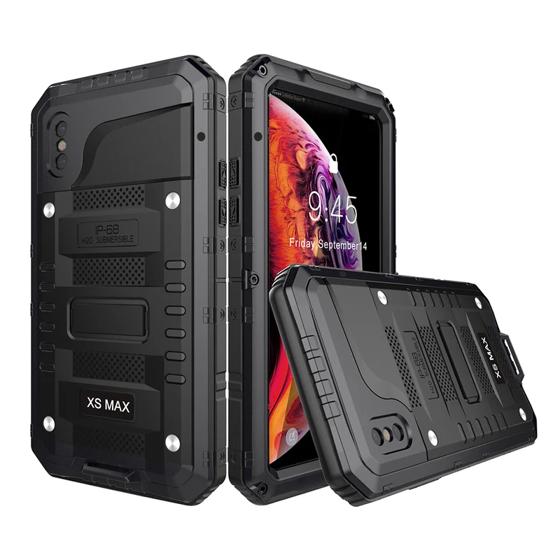 Cadorabo Hülle kompatibel mit Apple iPhone X / XS Robuster 360° Rundumschutz mit Displayschutz - Stoßfeste Outdoor Heavy Duty Schutzhülle