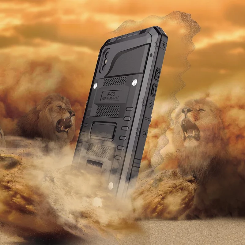 Cadorabo Hülle kompatibel mit Apple iPhone X / XS Robuster 360° Rundumschutz mit Displayschutz - Stoßfeste Outdoor Heavy Duty Schutzhülle