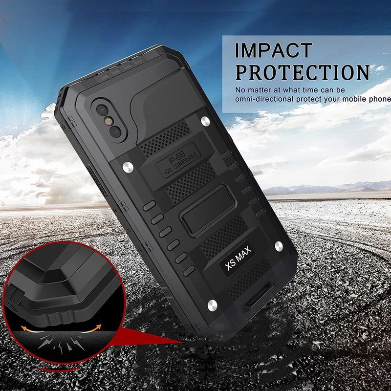 Cadorabo Hülle kompatibel mit Apple iPhone X / XS Robuster 360° Rundumschutz mit Displayschutz - Stoßfeste Outdoor Heavy Duty Schutzhülle