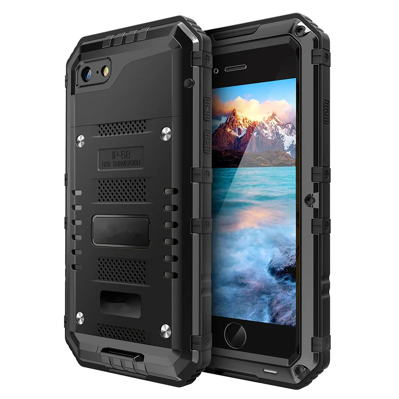 Cadorabo Hülle kompatibel mit Apple iPhone 8 Robuster 360° Rundumschutz mit Displayschutz - Stoßfeste Outdoor Heavy Duty Schutzhülle