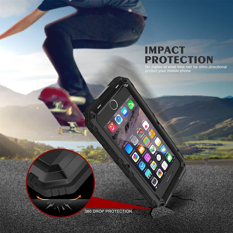 Cadorabo Hülle kompatibel mit Apple iPhone 8 Robuster 360° Rundumschutz mit Displayschutz - Stoßfeste Outdoor Heavy Duty Schutzhülle