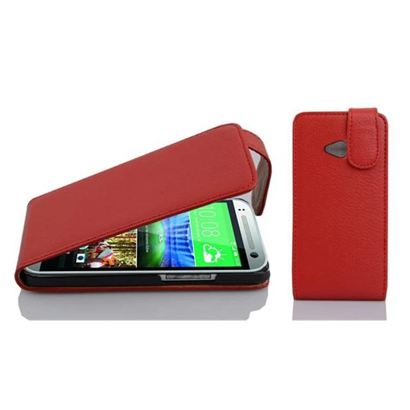 Cadorabo Hülle kompatibel mit HTC ONE M8 MINI Schutzhülle im Flip Design aus strukturiertem Kunstleder