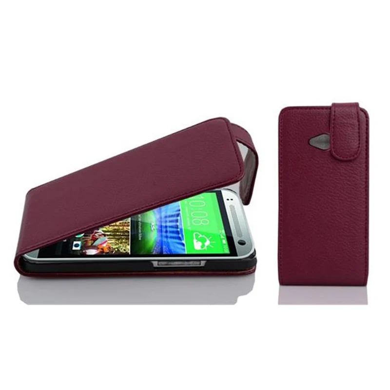 Cadorabo Hülle kompatibel mit HTC ONE M8 MINI Schutzhülle im Flip Design aus strukturiertem Kunstleder