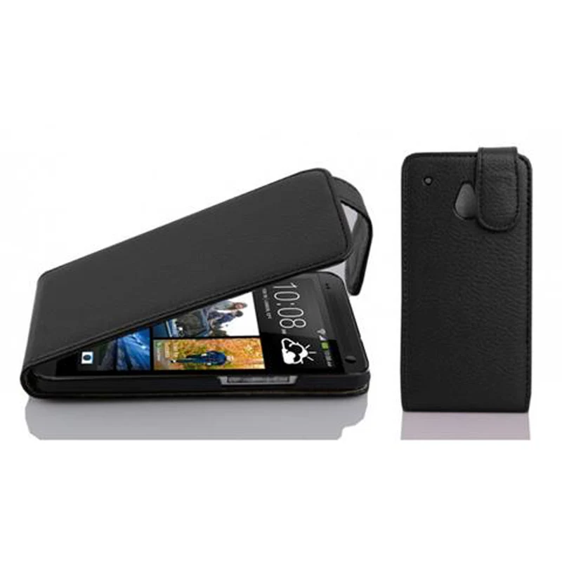 Cadorabo Hülle kompatibel mit HTC ONE M4 MINI Schutzhülle im Flip Design aus strukturiertem Kunstleder