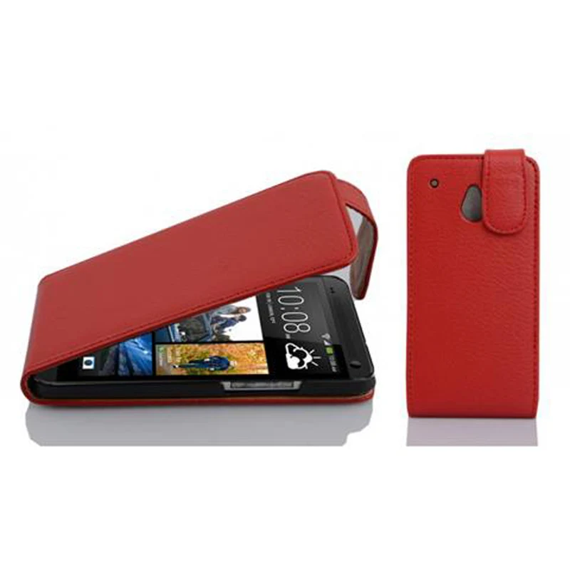 Cadorabo Hülle kompatibel mit HTC ONE M4 MINI Schutzhülle im Flip Design aus strukturiertem Kunstleder