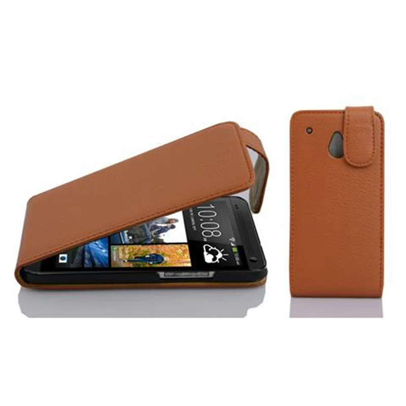 Cadorabo Hülle kompatibel mit HTC ONE M4 MINI Schutzhülle im Flip Design aus strukturiertem Kunstleder