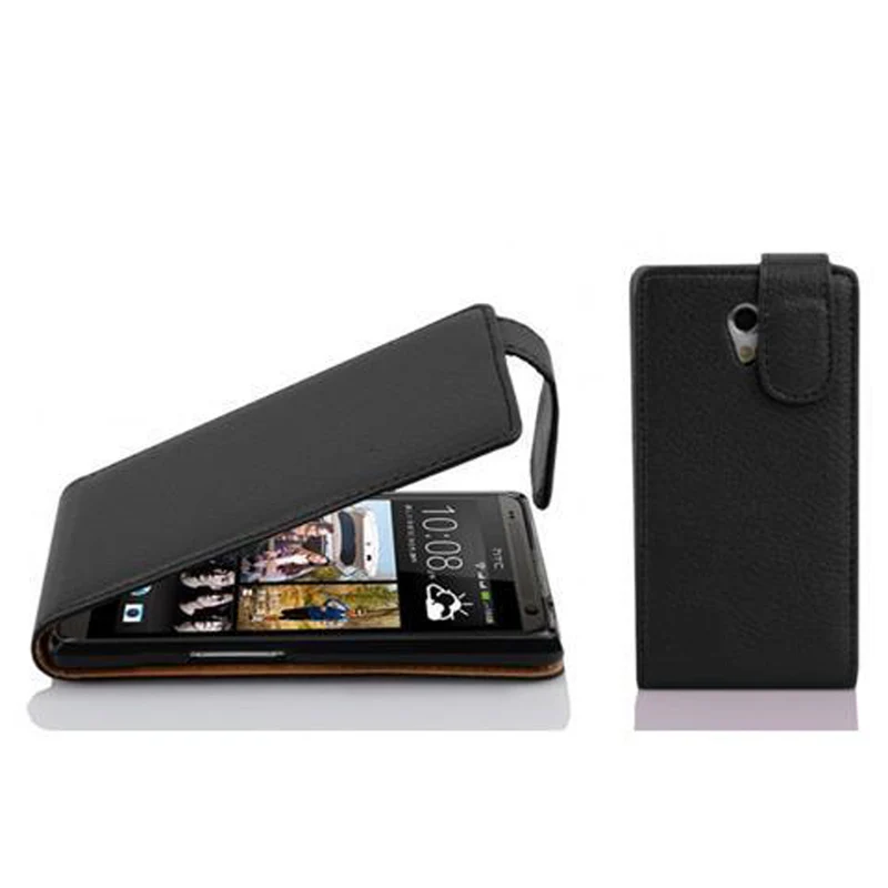 Cadorabo Hülle kompatibel mit HTC Desire 700 Schutzhülle im Flip Design aus strukturiertem Kunstleder