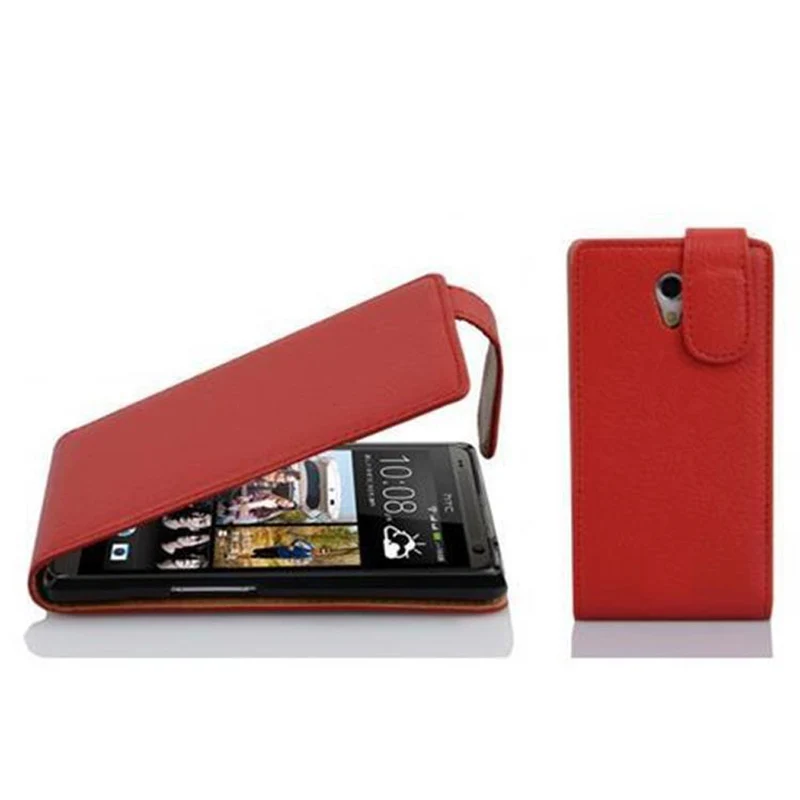 Cadorabo Hülle kompatibel mit HTC Desire 700 Schutzhülle im Flip Design aus strukturiertem Kunstleder