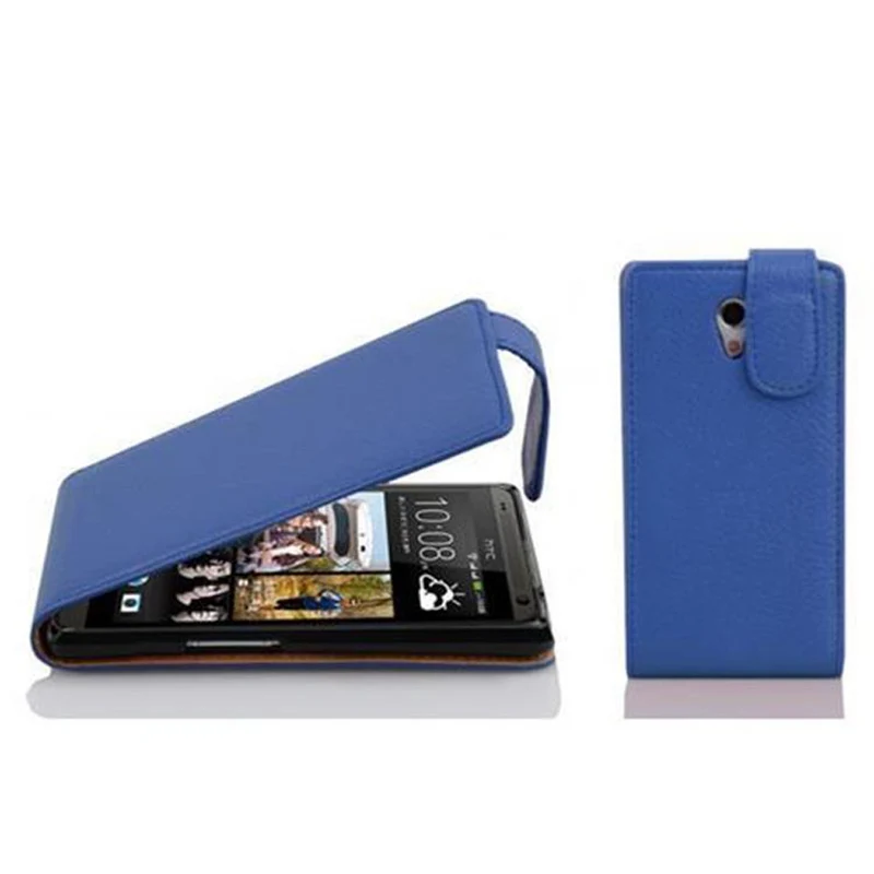Cadorabo Hülle kompatibel mit HTC Desire 700 Schutzhülle im Flip Design aus strukturiertem Kunstleder
