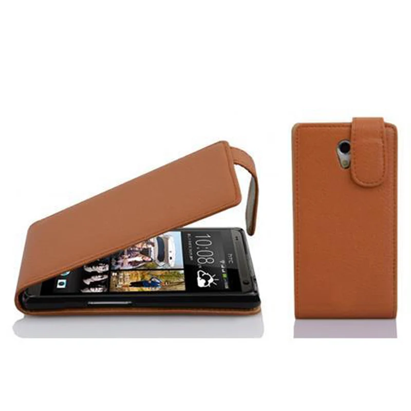 Cadorabo Hülle kompatibel mit HTC Desire 600 Schutzhülle im Flip Design aus strukturiertem Kunstleder