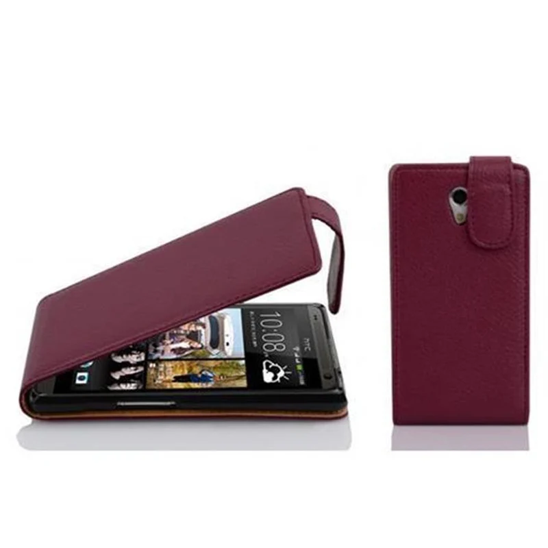 Cadorabo Hülle kompatibel mit HTC Desire 600 Schutzhülle im Flip Design aus strukturiertem Kunstleder