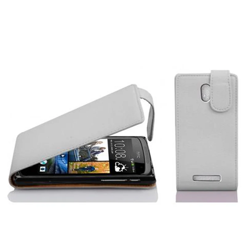 Cadorabo Hülle kompatibel mit HTC Desire 500 Schutzhülle im Flip Design aus strukturiertem Kunstleder