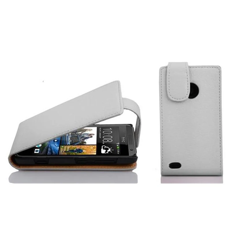 Cadorabo Hülle kompatibel mit HTC Desire 300 Schutzhülle im Flip Design aus strukturiertem Kunstleder