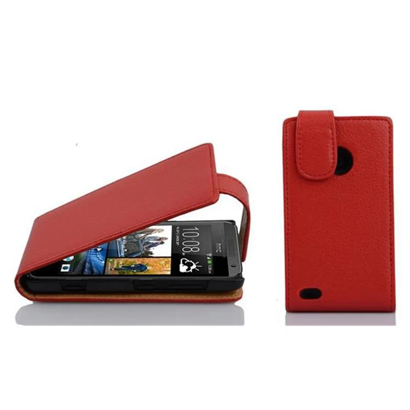 Cadorabo Hülle kompatibel mit HTC Desire 300 Schutzhülle im Flip Design aus strukturiertem Kunstleder