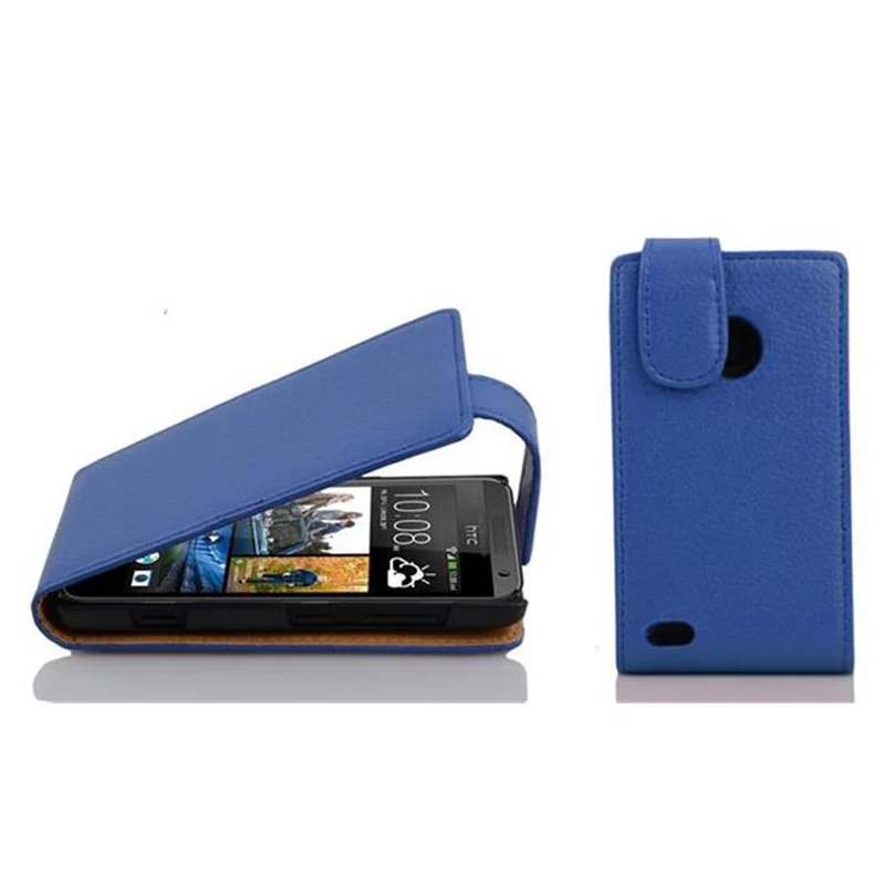 Cadorabo Hülle kompatibel mit HTC Desire 300 Schutzhülle im Flip Design aus strukturiertem Kunstleder